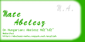 mate abelesz business card